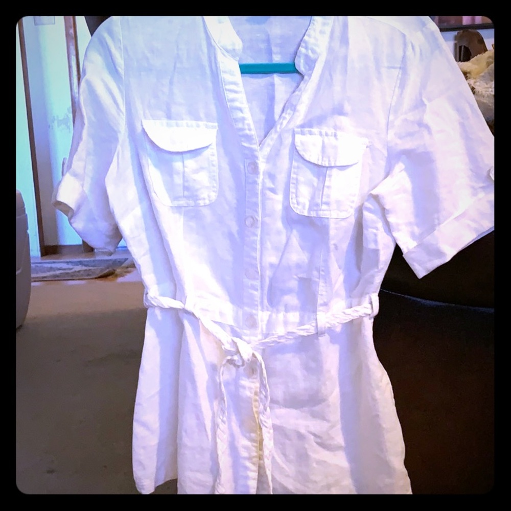 White linen top